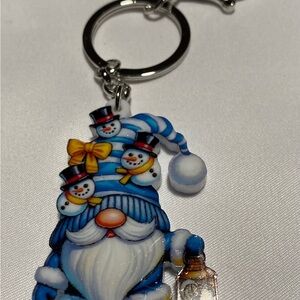 Festive Blue Gnome Purse Charm